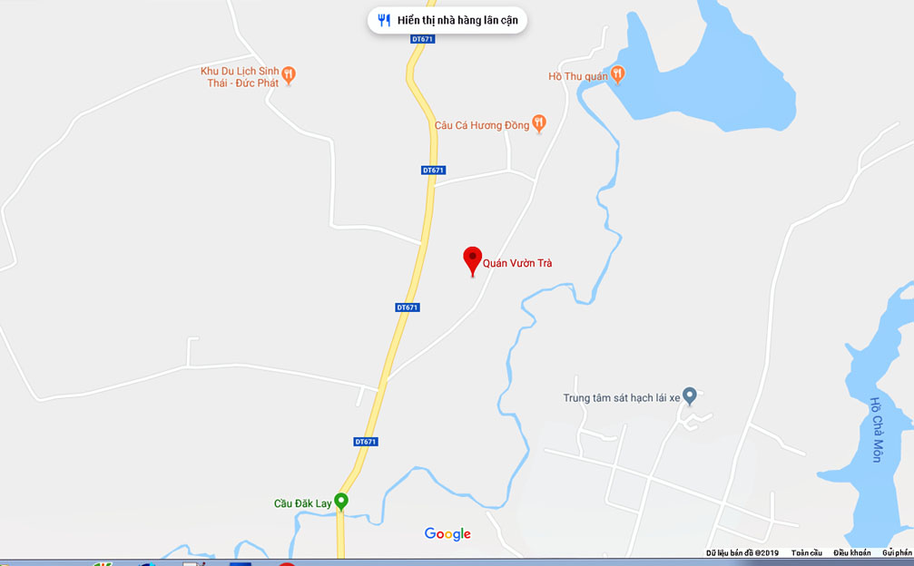 Bản đồ đường đi Qán Vườn Trà - DT671 đường xã Đắk Cấm đi huyệ Đắk Hà