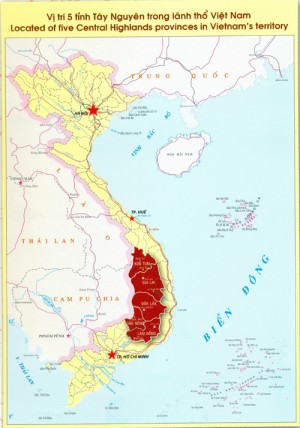 Vùng đất cao nguyên trên bản đồ Việt Nam
