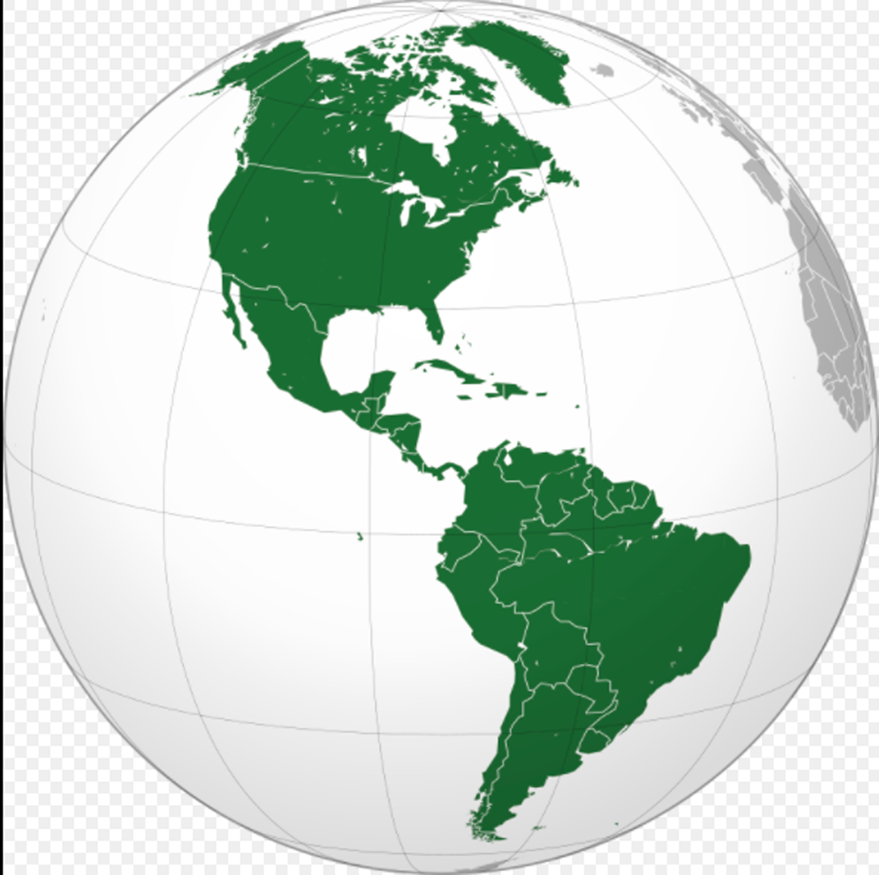 Vị trí Châu Mỹ trên bản đồ thế giới