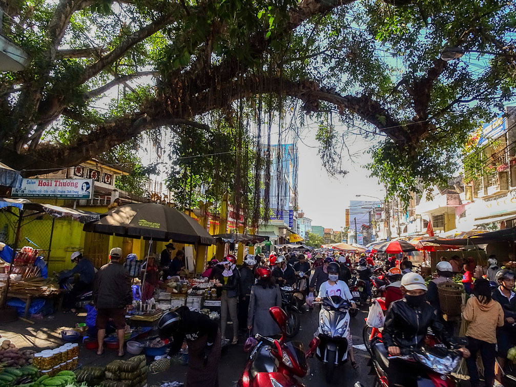 Cây đa chợ am - Chợ Kon Tum - đường Hoàng Văn Thụ