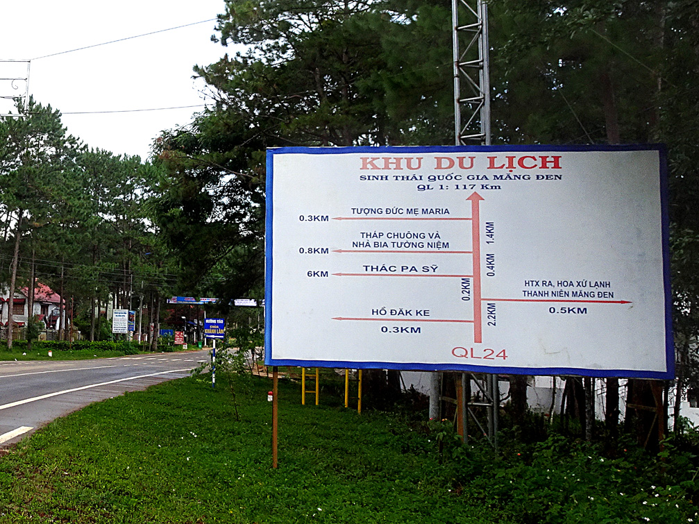  Bản đồ hướng dẫn du lịch tại trung tâm thị trấn Măng Đen, huyện Kon Plông, tỉnh Kon Tum