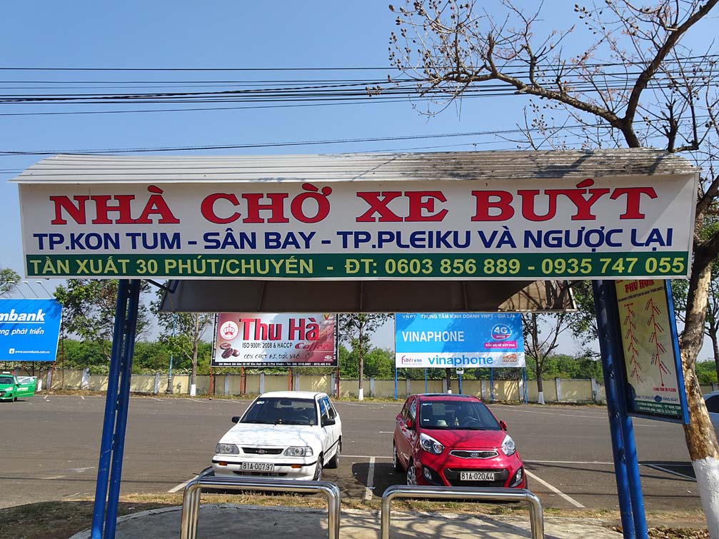 Trạm xe bus tại sân bay Pleiku đi tp Kon Tum